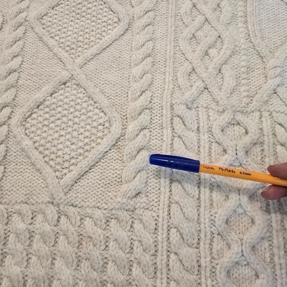 Free People Leslie Cable Knit Oversize Sweater Size XS Ivory - Picture 15 of 16